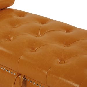 L8118 PU Leather <b>Sofa</b> <b>Stool</b> in Yellow Brown Stylish Ottomans & <b>Stools</b> Product Category - Product Image 5