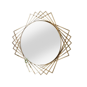 Modern Luxury Gold Metal Sunburst Wall Mirror Handcrafted Iron Round Decorative Mirror For Living Room Bedroom Home Wall Hanging - Product Image 4