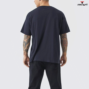 Camisetas de Hombre de Talla Grande, 100% Algodón, Estampado de Letras, Cuello Redondo, Transpirables, de Secado Rápido, Color Negro - Product Image 2