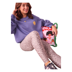 Sweat-shirt tricoté surdimensionné à col en V 100 % coton respirant et doublé pour femme, motif soleil brodé uni, manches régulières - Product Image 6