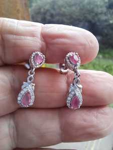 Boucles d'oreilles pendantes en argent sterling avec grappe de rubis, style vintage, faites à la main, bijoux en pierres précieuses, design élégant pour femmes, vente en gros, export - Product Image 3