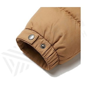 Hooded Quilted Waterproof <b>Bubble</b> Jacket Black Full Sleeve Winter Windproof Cotton Shell Knitted Fabric Polyester Filling Stand - Product Image 6