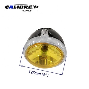 Faro Delantero para Motocicleta TAIWAN CALIBRE de 5 Pulgadas con Carcasa Negra y Lente Amarilla Diamante para Honda Monkey DAX - Product Image 3
