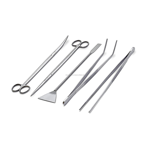 Kit de herramientas de acuicultura de acero inoxidable premium, juego de mantenimiento de plantas de acuario con pinzas, tijeras y espátula - Product Image 1