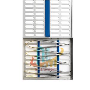 Ensemble de micro-chirurgie Castroviejo de haute qualité, 5 pièces, avec boîte de stérilisation, cassette porte-aiguilles, instruments dentaires approuvés CE - Product Image 5