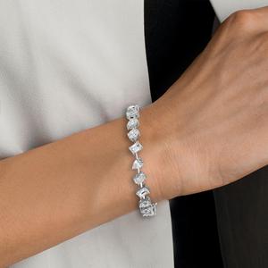 Elegante Pulsera de Tenis con Diamantes Cultivados en Laboratorio de Varias Formas en Oro Rosa de 9K, 9.65 CTW - Product Image 3