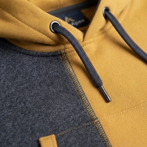 Sudadera con Capucha Oversize para Hombre, Bicolor Negro y Dorado, Estilo Color Block, de Forro Polar, Estilo Urbano, OEM Personalizado - Product Image 5