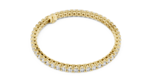 Bracelet tennis en diamant de laboratoire plaqué or 18 carats pour femme, bracelet à maillons en or, diamant rond brillant, cadeau de mariage - Product Image 2