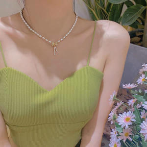 Collar de Perlas de Agua Dulce Naturales con Lazo y Borla, Elegante y Femenino, Cadena para Clavícula de Alta Gama, Novedad de Primavera - Product Image 2