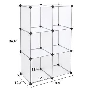 Contenitori di Stoccaggio Cubici Bianchi, Organizzatore per Armadio a 6 Cubi, Scaffali Fai-da-Te per Armadi e Guardaroba - Product Image 6