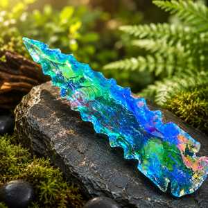 Daga de Cristal Obsidiana Aqua con Punta de Flecha Aura de Ángel, Tallado de Cristal Grande de 6 Pulgadas para Protección, Fabricante Mayorista de la India - Product Image 6