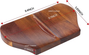 ที่วางช้อนไม้อะคาเซียแบบสองช่องสำหรับวางบนเคาน์เตอร์เครื่องครัวทำด้วยมือช้อนและถาดไม้พาย - Product Image 3