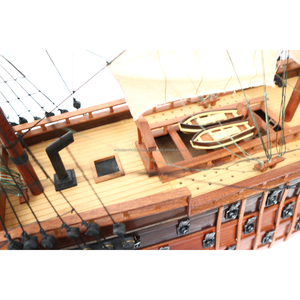 Barco de vela tallado a mano SANTA ANA (1784-1812) Modelo de barco de madera hecho a mano, decoración navideña para el hogar, colección de regalos, Vietnam GIA - Product Image 4