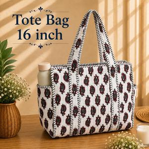 Luxury cottan Tote Bag Women <b>Large</b> Capacity Shoulder Handbag Soft Quilted Fashion <b>Purse</b> Eco Friendly Lightweight Summer Custom - Product Image 2