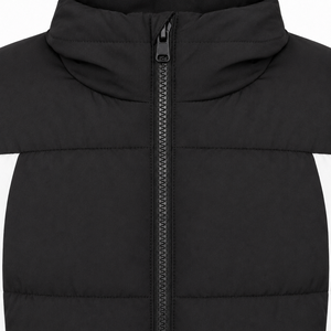 Luxury Color Block Casual Puffer <b>Jacket</b> Winter Fashion Hood Custom Chenille Patch Concealed Zipper Front Hand Pockets Outerwear - Product Image 5