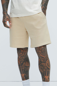 Shorts Bermuda Homme en Coton Uni Taille Mi-Haute avec Cordon Élastique – Tenue Décontractée 100% Coton 330 GSM Non Tissé Léger - Product Image 2