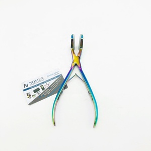 Tape in Hair Extension Plier Wholesale Stainless Steel with Silicon <b>Points</b> Multi Color Hair Extension <b>Tools</b> Private Label - Product Image 1