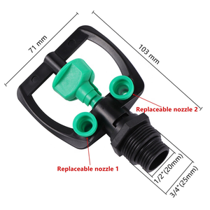 Buse d'arrosage rotative à 360 degrés avec filetage mâle de 1/2 et 3/4 pouce pour l'irrigation des parcs et des pelouses - Product Image 6