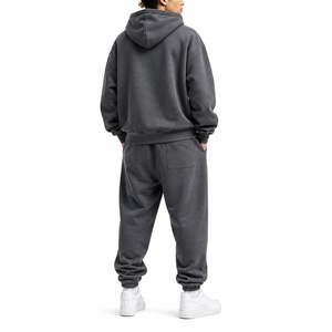 Ensemble de survêtement décontracté de haute qualité pour l'hiver, sweat-shirt à capuche et pantalon de jogging, ensemble personnalisé en molleton pour femmes, hommes et unisexe, 2 pièces - Product Image 2