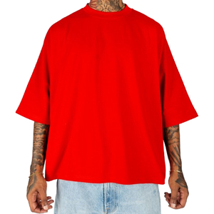 เสื้อยืดทรงหลวมสีพื้น ผ้าฝ้าย 100% แบบ 2 แผ่น พร้อมพิมพ์ลายดิจิทัล โลโก้สั่งทำได้ ทรงโอเวอร์ไซส์ ไหล่ตก ทรงบ็อกซี่ เป็นมิตรต่อสิ่งแวดล้อม สำหรับผู้ชาย - Product Image 1