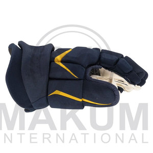 Guantes Profesionales de Hockey sobre Hielo Azul Marino con Ribete Amarillo Antideslizantes de Poliéster Unisex para Todas las Temporadas - Product Image 5
