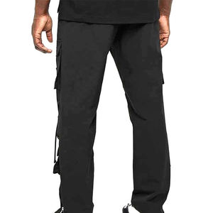 Pantalones Cargo Casuales para Hombre Jaffico International, Color Gris Oscuro, Ecológicos, 100% Algodón, Cintura Elástica con Cordón, Múltiples Bolsillos - Product Image 6
