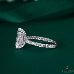 <b>cushion</b> <b>round</b> diamond engagement ring e color vvs2 clarity luxury solid gold wedding band custom fine jewelry stackable ring - Product Image 4