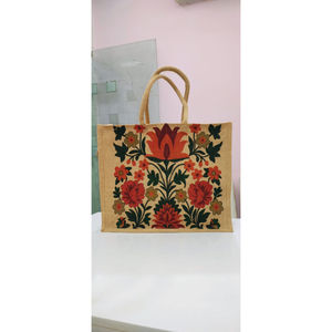 Printed Rectangle <b>Jute</b> Tote Bag-Eco-Friendly Hand-Style Print with Eco-Friendly Colors Durable Lightweight for Retirement Diwali - Product Image 2