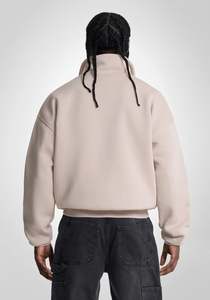 Sweat-shirts personnalisés à col zippé, coupe ample et carrée, pour hommes, en molleton épais 100% coton, broderie 3D, logo personnalisé, vente en gros - Product Image 4