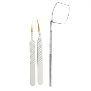 High Quality Personalized Lighted Stainless Steel Foldable Right-Hand Desktop Cosmetic Eyelash Mirror Excellent Style Long Lash - Product Image 1