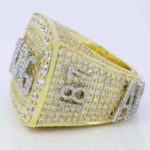 Anillo de Plata de Ley 925 con Moissanita y Letra 'KING' Personalizada, Chapado en Rodio, Estilo Hip Hop, Regalo de Boda para Hombre - Product Image 3