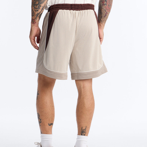 Shorts Bermuda en maille pour homme, personnalisables, avec bande latérale, taille à cordon de serrage, respirants, style sport décontracté, shorts en maille vierges pour homme - Product Image 2