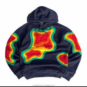 Achetez un sweat à capuche oversize unisexe pour femme avec logo personnalisé, 380 GSM, coton coréen, col montant, logo sur le devant, fermeture éclair intégrale - Product Image 4