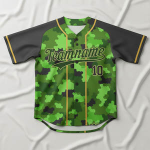 ชุดเบสบอลผู้ชายแบบซับลิเมชั่น ระบายอากาศได้ดี ผลิตจากโพลีเอสเตอร์ 100% ผ้าทวิลล์ พร้อมงานปัก แห้งเร็ว ติดกระดุมเต็มตัว - Product Image 5