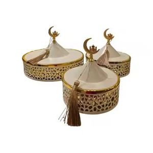 Modern Grey Hanging Chafing Dish <b>Ceramic</b> Buffet Warmer with Silver Calligraphy Stand and Glass Lid for Luxury Catering - Product Image 3