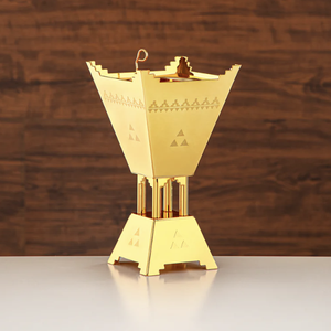 Premium Event Ccenser Set Gold Metal <b>Incense</b> <b>Burner</b> <b>Holder</b> Set with Tray Floral Enamel Aromatic Decor - Product Image 5