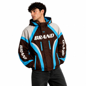 Design Custom logo Blank Patchwork <b>Waterproof</b> Windproof Lightweight Nylon Full Zip up Windbreaker Track <b>jacket</b> for men Supplier - Product Image 5