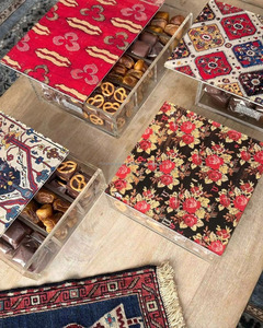 Contenedor de caja dulce de postre de chocolate de madera con alfabeto árabe de lujo con acrílico para regalo de Eid Ramadán hecho a mano de La India - Product Image 5