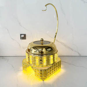 Luxury Antique Copper Chafing Dish Round <b>Buffet</b> Food Warmer Stainless Steel Interior Ornate Rope Detail Hotel <b>Server</b> - Product Image 4