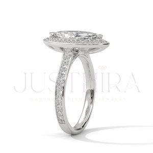 14k Rose Gold Plating Engagement Ring Classic Proposal Ring With Marquise Cut Moissanite Diamond Wedding Jewelry For Women Gift - Product Image 3
