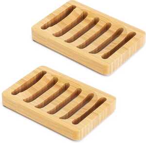 Élégante porte-savon en bois avec rainures de drainage, support à savon naturel fait main pour comptoir de salle de bain et rangement de douche - Product Image 6