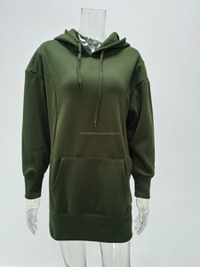 Sudaderas con capucha para mujer, sudaderas con capucha de gran tamaño, lana, invierno, sólido, informal, en blanco, ropa cálida personalizada - Product Image 5