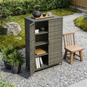 Armadio Contenitore Grigio Misto per Esterni, Piattaforma Resistente per Uso Interno ed Esterno - Product Image 1