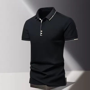 Camisa de Verano para Hombre, Moderna, de Seda de Hielo, Transpirable, de Secado Rápido, de Manga Corta, de Color Sólido, Holgada, Informal, con Cuello - Product Image 5