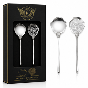 Cuillère à café en laiton poli miroir de qualité supérieure, avec anse botanique, dorée, durable, résistante au lave-vaisselle, coffret cadeau de luxe, vente chaude - Product Image 3