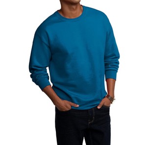 Sudadera de Cuello Redondo Rosa para Hombre, Corte Holgado, Color Sólido, Informal, Tejida en Algodón y Felpa, Ecológica, Transpirable, para Invierno - Product Image 4