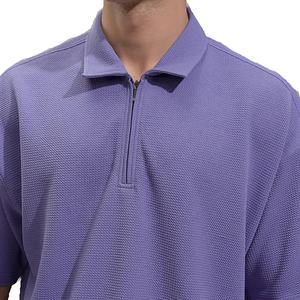 Coton éponge d'été personnalisé pour hommes pour t-shirt décontracté à manches courtes 1/4 fermeture éclair séchage rapide écologique conception vierge motif solide cou - Product Image 5