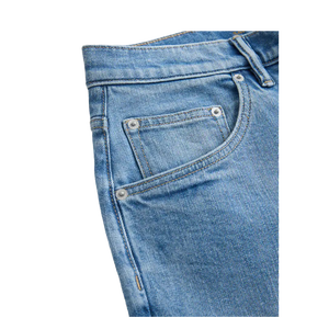 Jean droit bleu clair pour homme, taille mi-haute, coupe décontractée, en denim de coton, idéal pour le printemps - Product Image 5