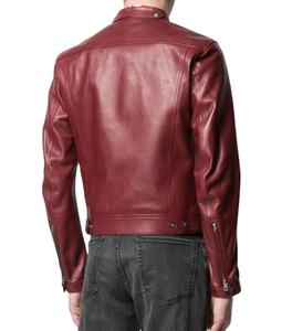 Chaqueta de motorista de moda informal personalizada de alta calidad en cuero genuino motocicleta estilo clásico chaqueta transpirable cuello alto - Product Image 3