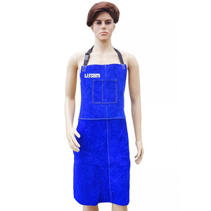 Heavy Duty Flame Retardant <b>Cow</b> Split Leather Welding Work Apron Length Adjustable Size Plain Flame Heat Resistant for Welders - Product Image 5